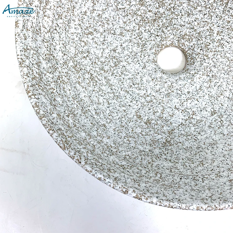 High quality artificial stone bathroom vanity sink countertop washbasin round wash hand basin supplier