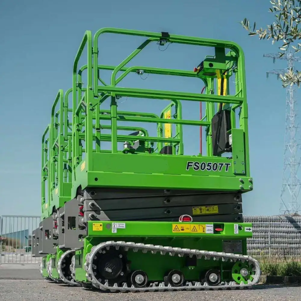 hydraulic crawler scissor lift working platform rough terrain