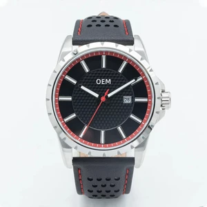 OEM ODM Customized logo Luxury Men 50M Waterproof Leather Fashion Quartz Watch Stainless Steel Quartz Sapphire Watch