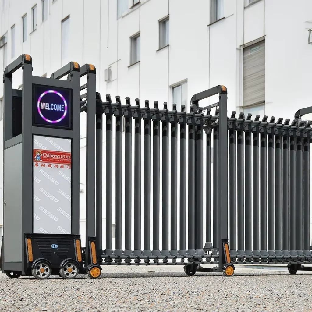 Qigong Manufacturer Automatic Retractable Gate Collapsible Gate Retractable Gate with Safety Sensor for Hotel School Factory Use