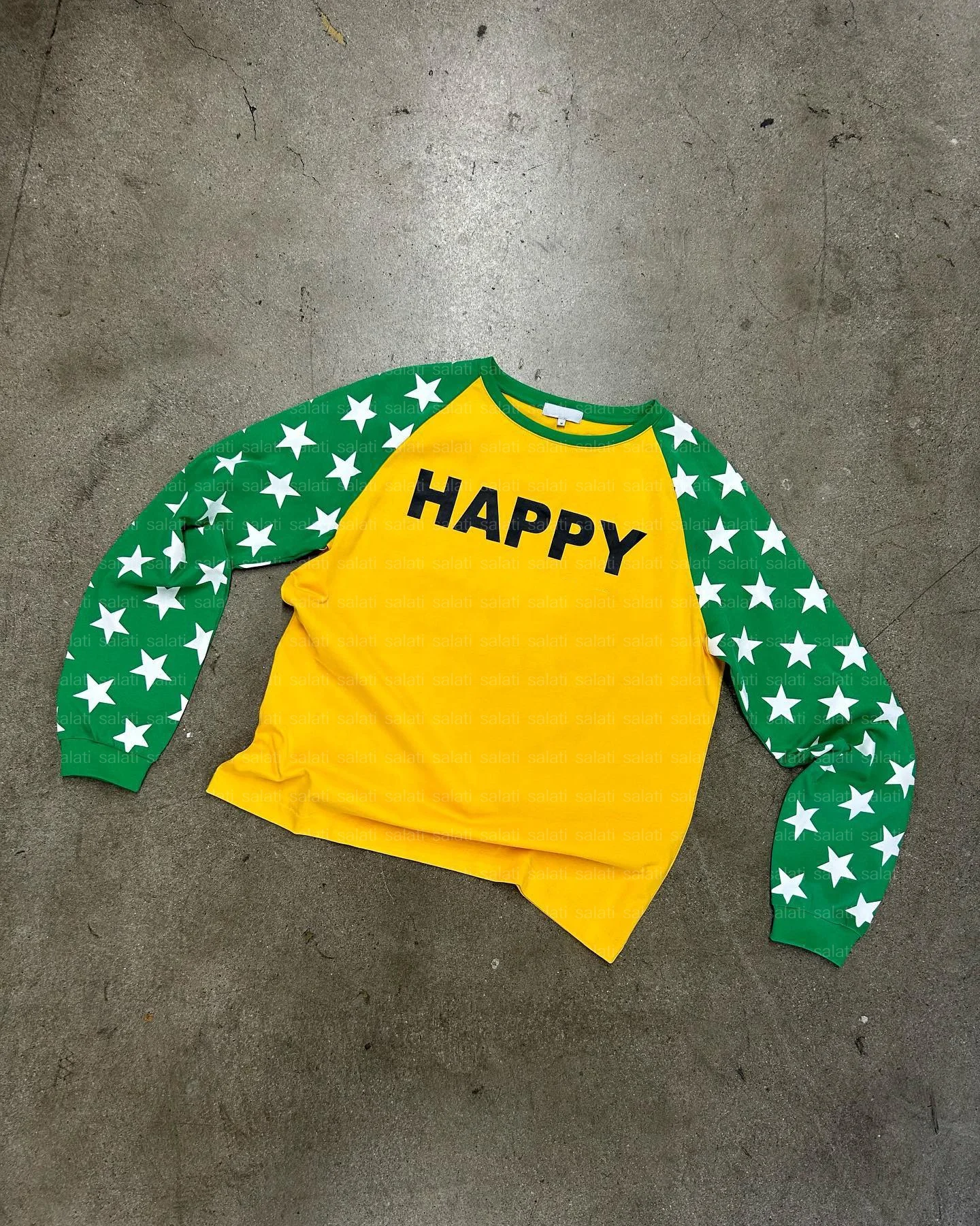 Custom Streetwear Patchwork Two Tone T-shirts Oversized 100% Cotton Graphic Tee Screen Printed Boxy Long Sleeve T Shirts for Men