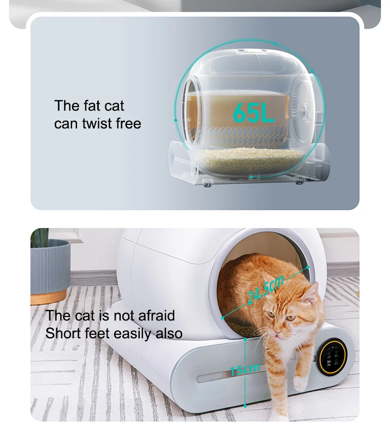 2022 Large Portable Automatic Cat Litter Toilet Furniture Auto Smart