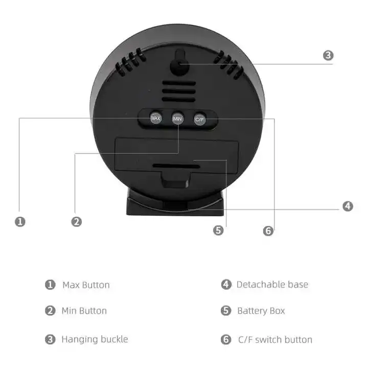 LOW MOQ Circular LCD Digital Thermo-Hygrometer Temperature Humidity Portable Household Digital Thermometers Exquisite Simple