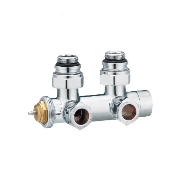 Brass TRV H-type Thermostatic Angled Radiator Valve with Temperature Control Head for Heating Radiator BJ13002-J