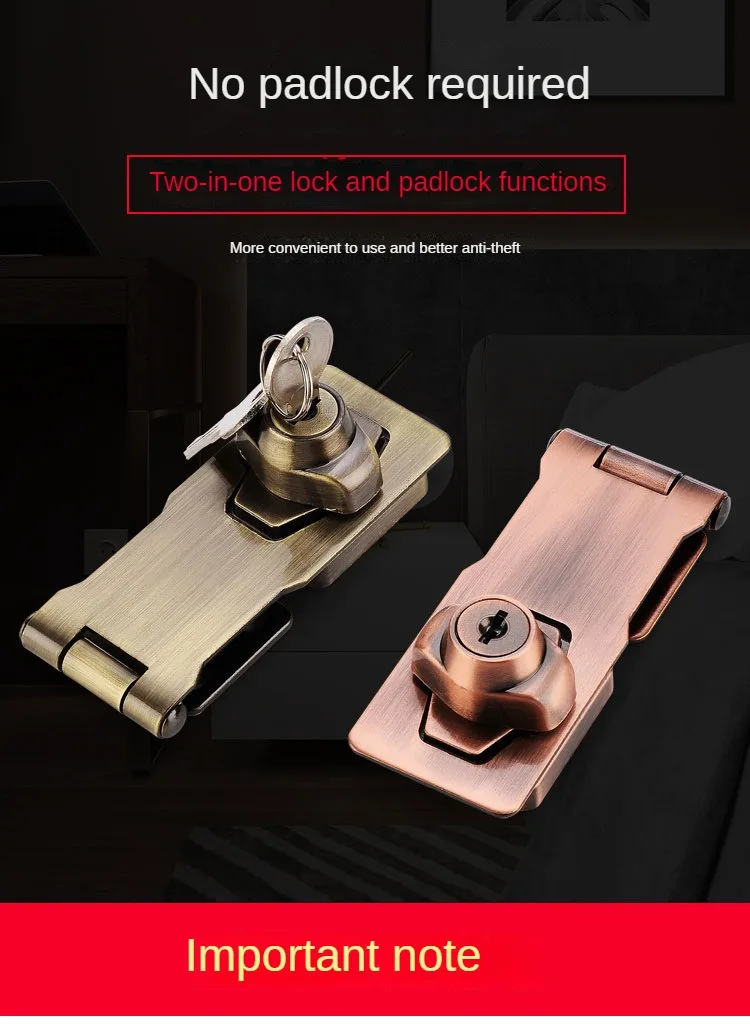 2.5/3/4 Inch Punch Free Buckle Row Lock Locking Hasp And Staple With