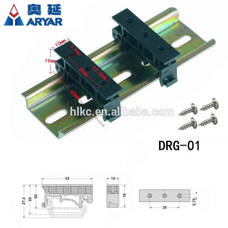 Support de montage sur rail DIN pour PCB 35 mm avec vis
