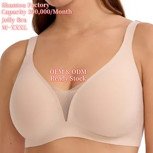 Sexy Solid Plus Size Seamless Wireless Underwear Back Buckle Adjustable Gather Mesh Design Bra Brassiere for Women