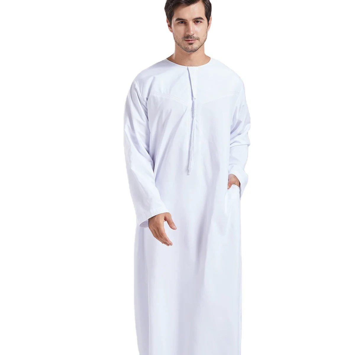 Wholesale Muslim Arab Robe Middle East Men Thobe Embroidered Tassel ...
