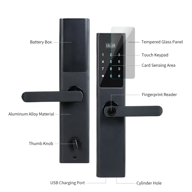 New Design Fingerprint Main Epic Digital Door Lock by Wifi Tuya Smart Life APP