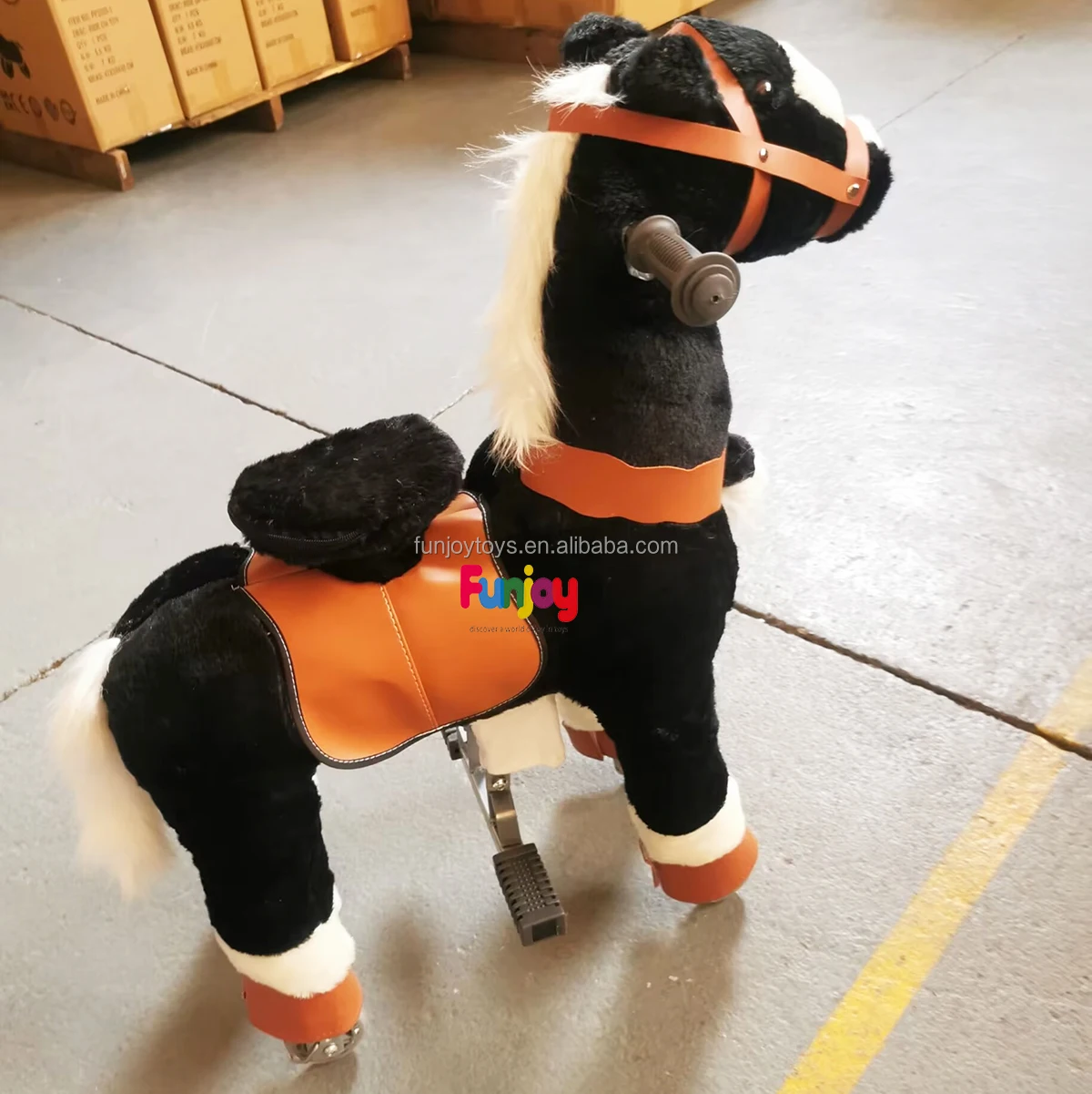 Factory Wholesale Black Horse Mechanical Pedal Riding Toy for Children's  Playground Animal Toys
