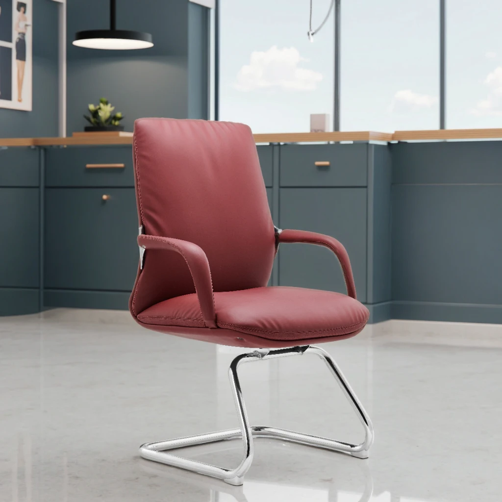Modern Arc Frame Guest Chair Steel Core Construction Compact Meeting Room Solution 6