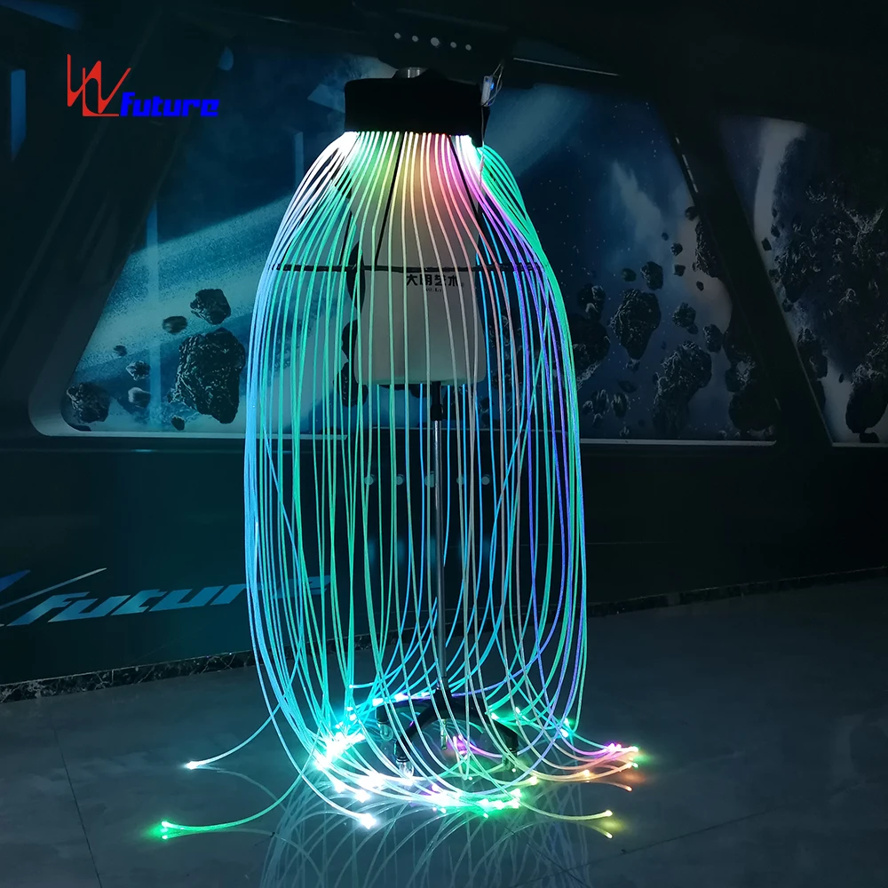 Fiber Optic Structure Props,led Illuminated Jellyfish Costumes LED Jellyfish Performance Stage Dancer Wear Adults for Unisex