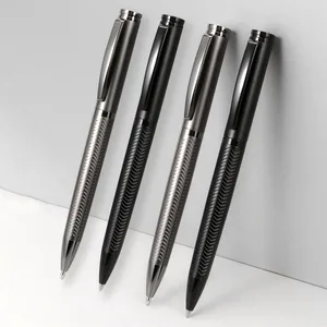 Luxury Gray Metal Ballpoint Pen with Custom Logo Company High Quality VIP Gift Promotional Ball Point Pen