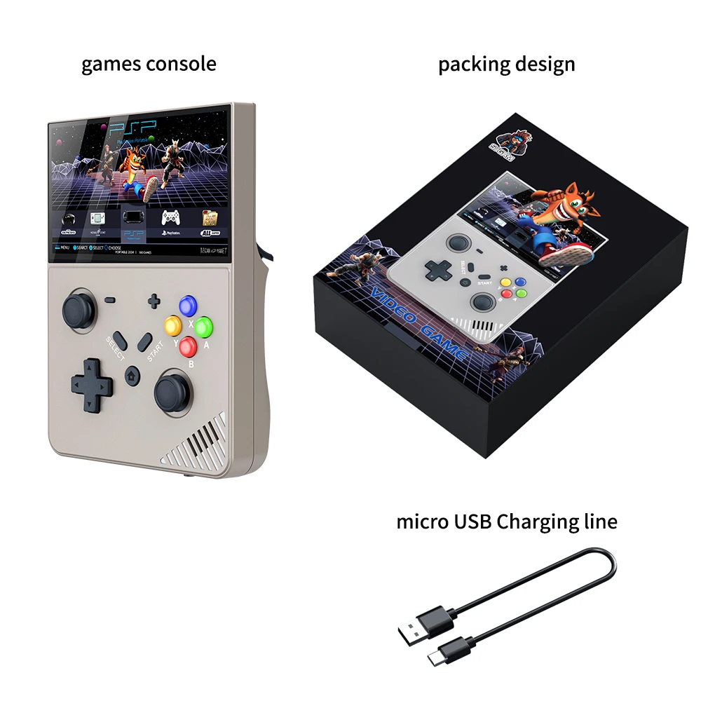 Console de jeu portable - 64 Go de mémoire interne avec 15 000 jeux - Système Linux - Console de jeu vidéo portable - Écran IPS de 4,3 - Plus de 30 Console de jeu portable - 64 Go de mémoire interne avec 15 000 jeux - Système Linux - Console de jeu vidéo portable - Écran IPS de 4,3 - Plus de 30