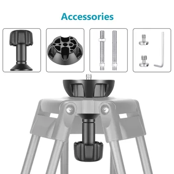 Neewer 75mm Bowl Adapter,Metal Half Ball Flat to Bowl Adapter Convert with 3/8-inch Screws Mount on Tripod and Fluid Head detail image
