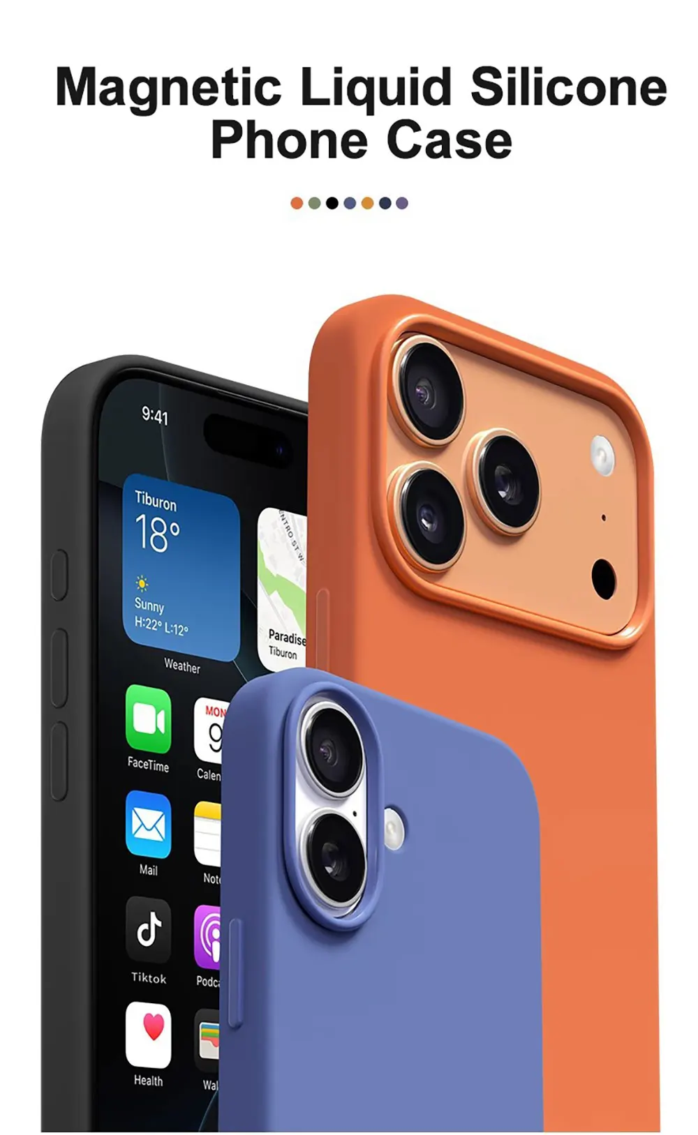product laudtec magnetic liquid silicone case for iphone 12 17 ultra thin anti fingerprint  stain velvet lining skin friendly-2