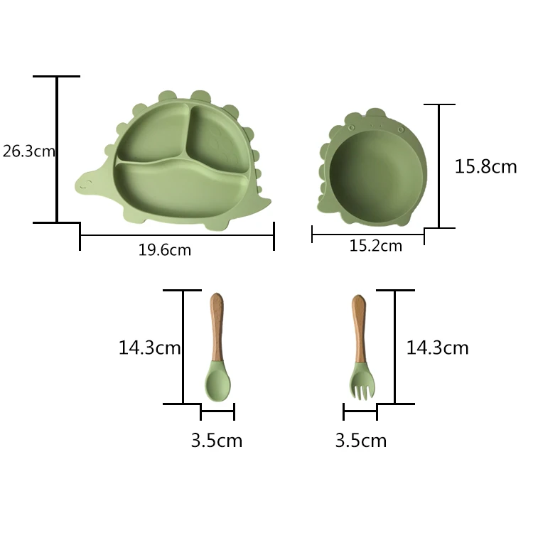 MHC Custom Newborn Dinner Set Waterproof Silicone Suction Bowl Spoon Ceramic Plate Kid-Friendly Food Grade Baby Set Box