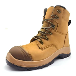 Zstep Wheat Color First Nubuck Steel Toe Steel Plate PU and TPU Outsole Lacing Design Maxcool Lining Rockrooster