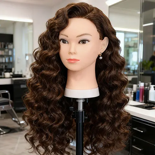 85% Real hair head model hairdressing apprentice practice head
