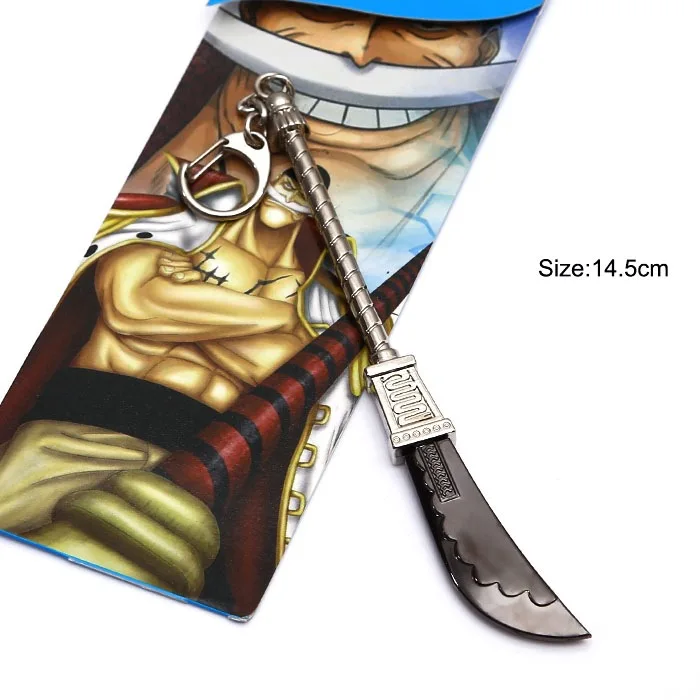 Anime Whitebeard Edward Newgate Weapon Keychains Bisento Sword Pendent  Keyring Key Holer Charm Men Women Jewelry