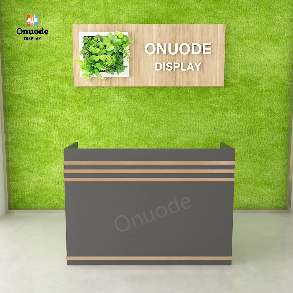 Custom Modern Wooden Reception Desk Cashier Counter | Retail Boutique Checkout Counter | Cash Register Display Showcase