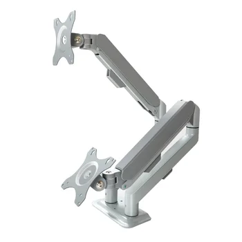 Swelix M22G Computer Gray Monitor Arm for 17-30" Full Dynamic Dual Screen Tilt Swivel Mount Table Stand Support