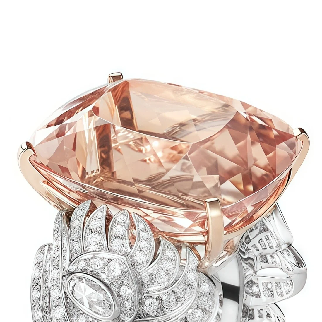 MUSHAN Jewelry Factory 925 Sterling Silver Rings Woman Wedding Bands High Carbon Diamond Synthetic Morganite Gemstones Ring