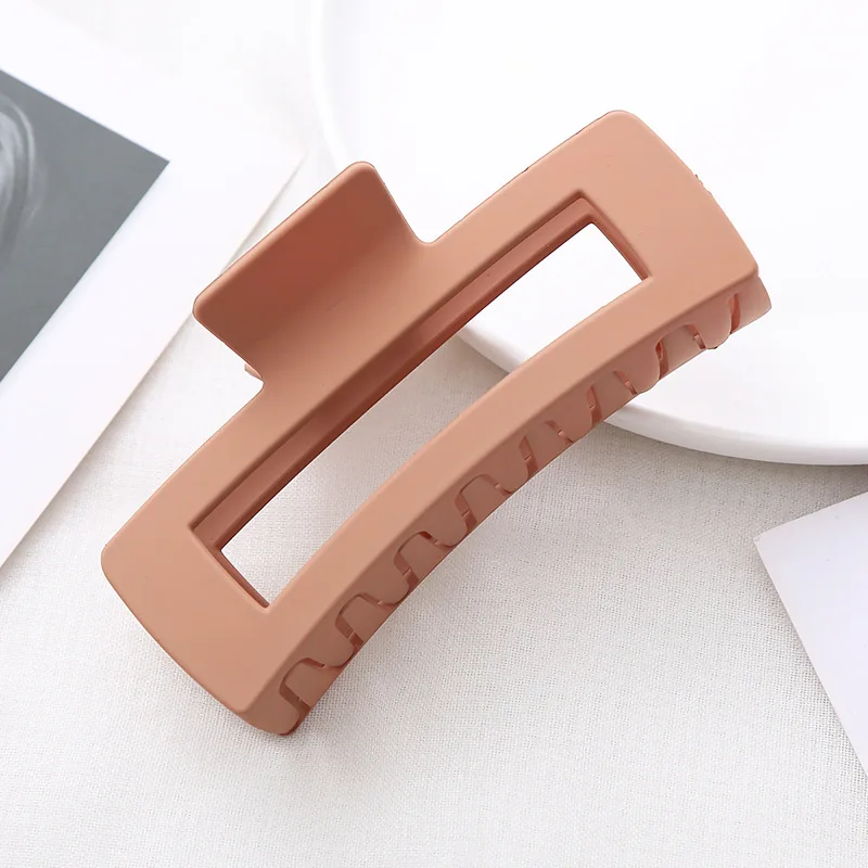 Wholesale 13cm Plastic Square Hair Clip Matte Candy Color Strong Hold