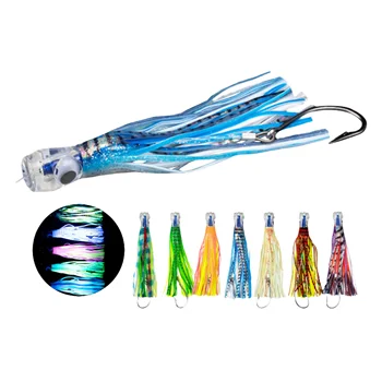 New 23cm 9" 110g Plastic Soft Squid Skirt Snapper Mackerel Lake Trolling Soft Tuna Lure Fishing Lure Hook – Soft Lure – view 2