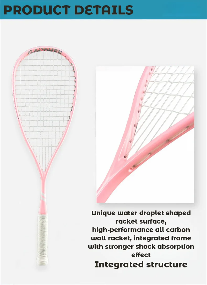Professional Outdoor Sports Squash Racket Ultra-Light Carbon Fiber With Integrated Racquet details