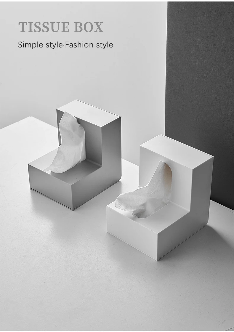 Creative Nordic Plastic Tissue Storage Box Napkin Box Lshaped Right