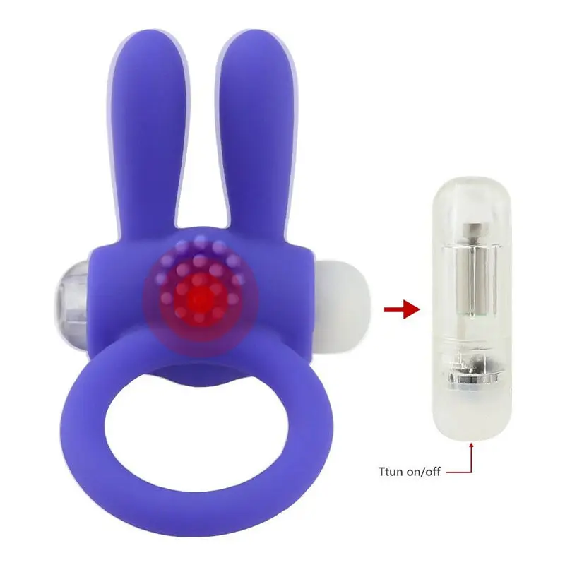 Adult Elastic Rabbit Penis Vibrator Ring Delay Ejacualtion Sex Toys for Men Silicone Cock Vibrating Ring Clitoris Stimulate Shop