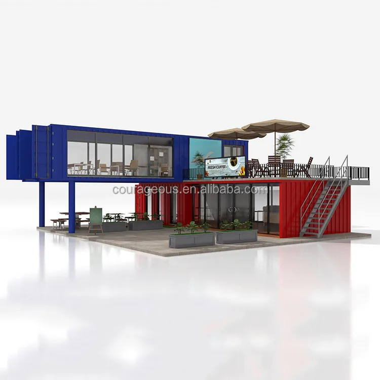 Design Containers Containing Barber Shop and Whisk Beach bar Container Prefab Container Coffe Shop With bar
