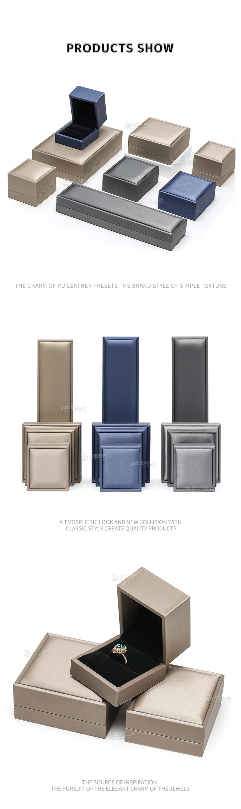 Wholesale Luxury Jewellery Box Custom Pu Leather Jewelry Packaging