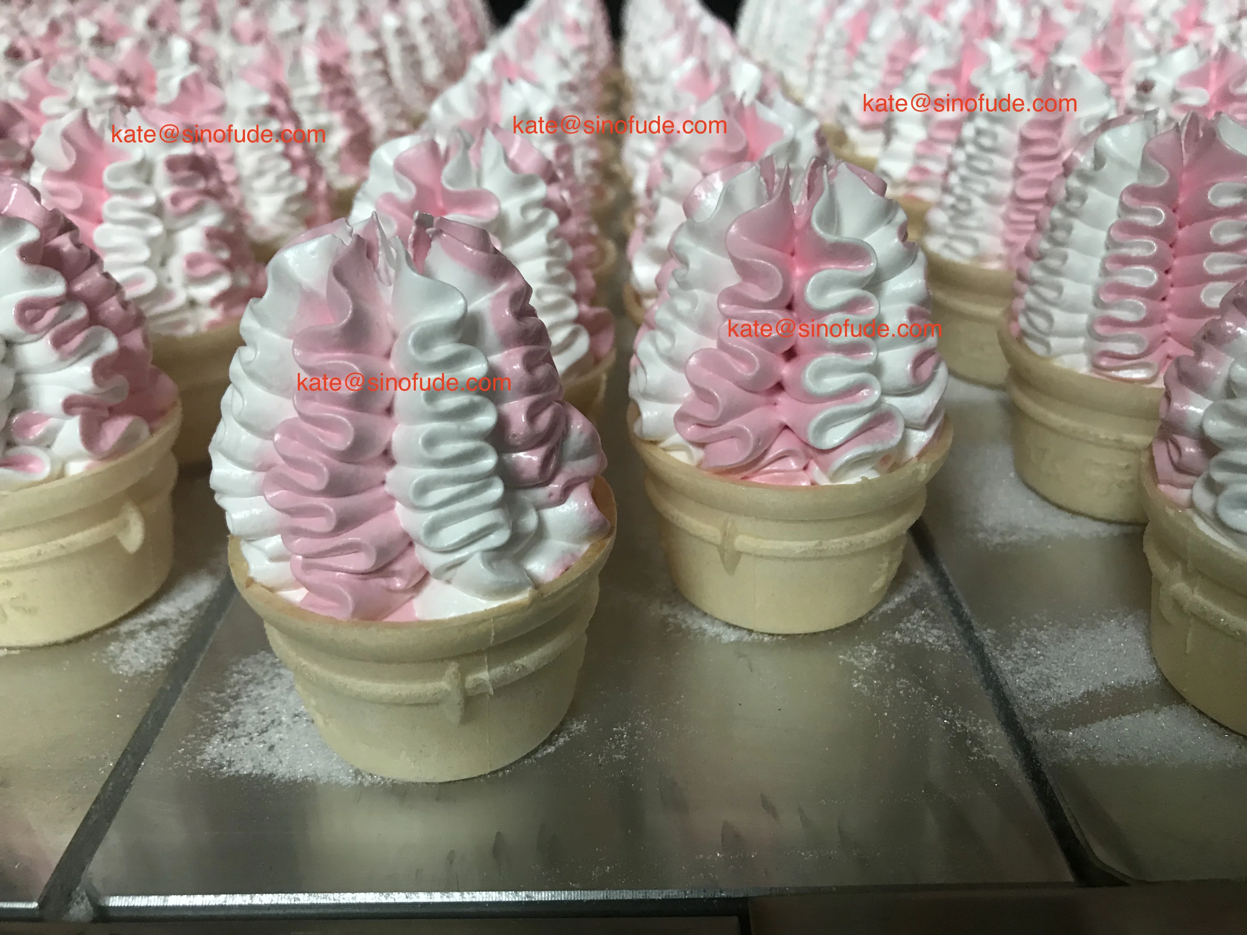 Full Automatic Soft Cotton Candy Forming Production Line Ice Cream Shape Marshmallow Candy Depositor Making Machines