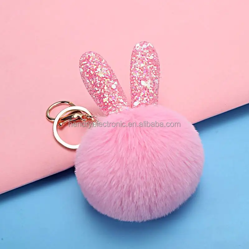 Wholesale Plush Round Cute Animal Hairball Faux Fur Puff Ball Heart