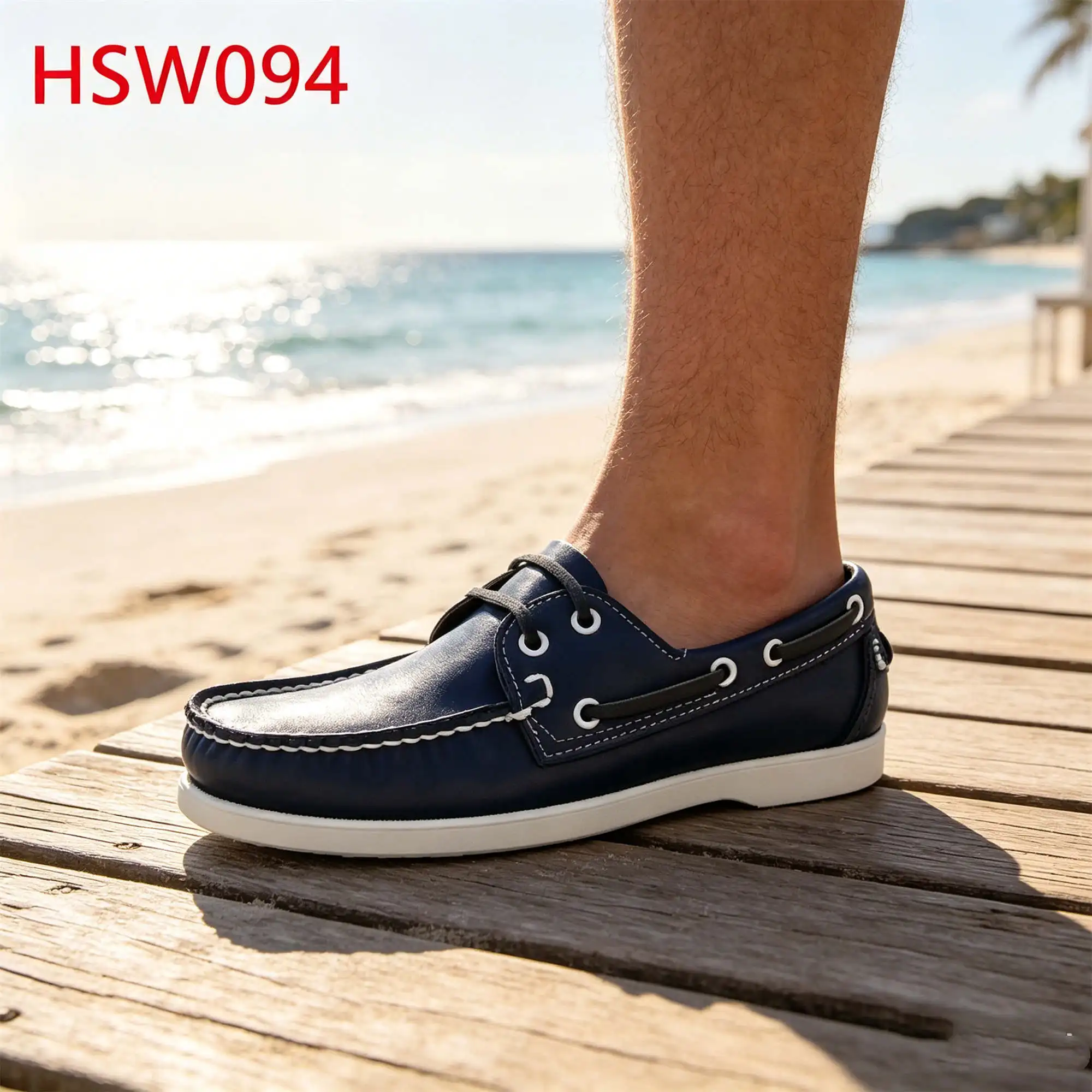 ZYF,Practical&convenient Lace up Style Casual Dark Blue Boat Shoes 20 Pairs Available Hand Sewn Fashion Loafer Shoes HSW094
