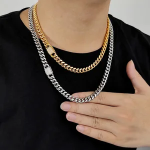 Luxury Children's Hip Hop 18k Gold Plated 12mm Stainless Steel Custom Miami Cuban Link Chain Necklace for Anniversary