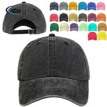 Wholesale Blank Washed Unstructured Low Profile Dad Hat Custom Logo 100% Cotton Plain Strapback Vintage Baseball Cap