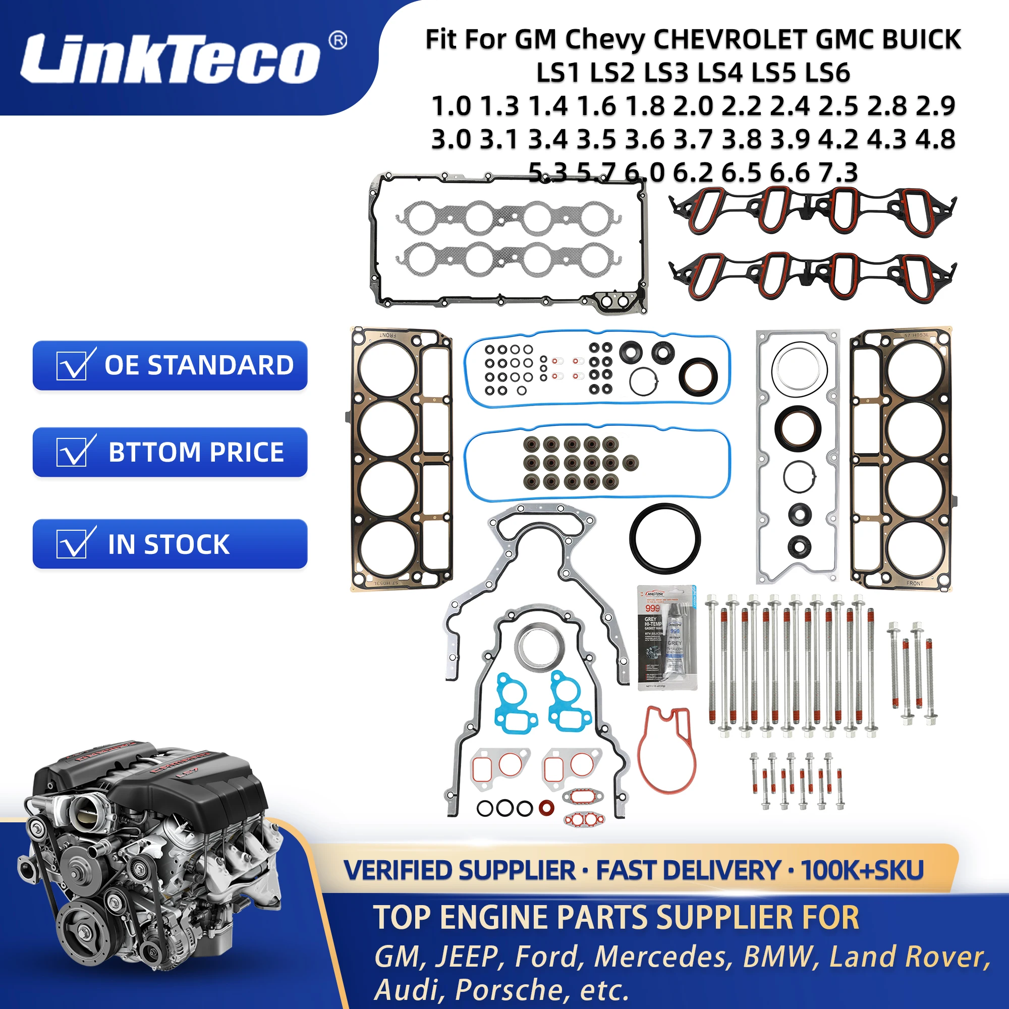 Linkteco Oem Quality Car Engine Parts Overhaul Head Gasket Kit Set For ...