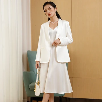 BC Luxury Women's Acetate Blazer Washable Office Formal Business Suit with Eco-friendly Features Waistline Natural Fit