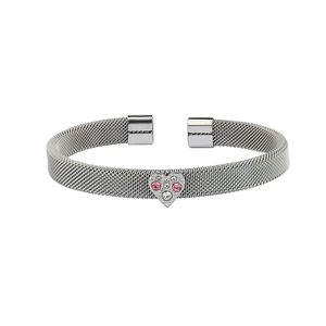 Charm Adjustable Wire Wrap Bracelet  Heart Bangle with Cubic Zirconia Butterfly Valentine's Day Gift Stainless Steel Wholesale