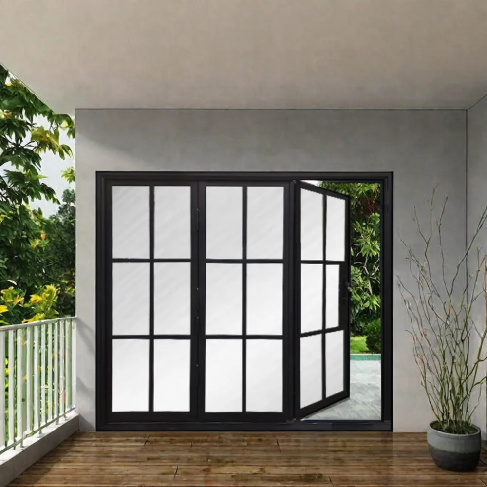 American Modern Stainless Steel Tempered Glass Patio Energy Efficient Impact Foldable Glaze for Outdoor Kitchen Villa Mall details