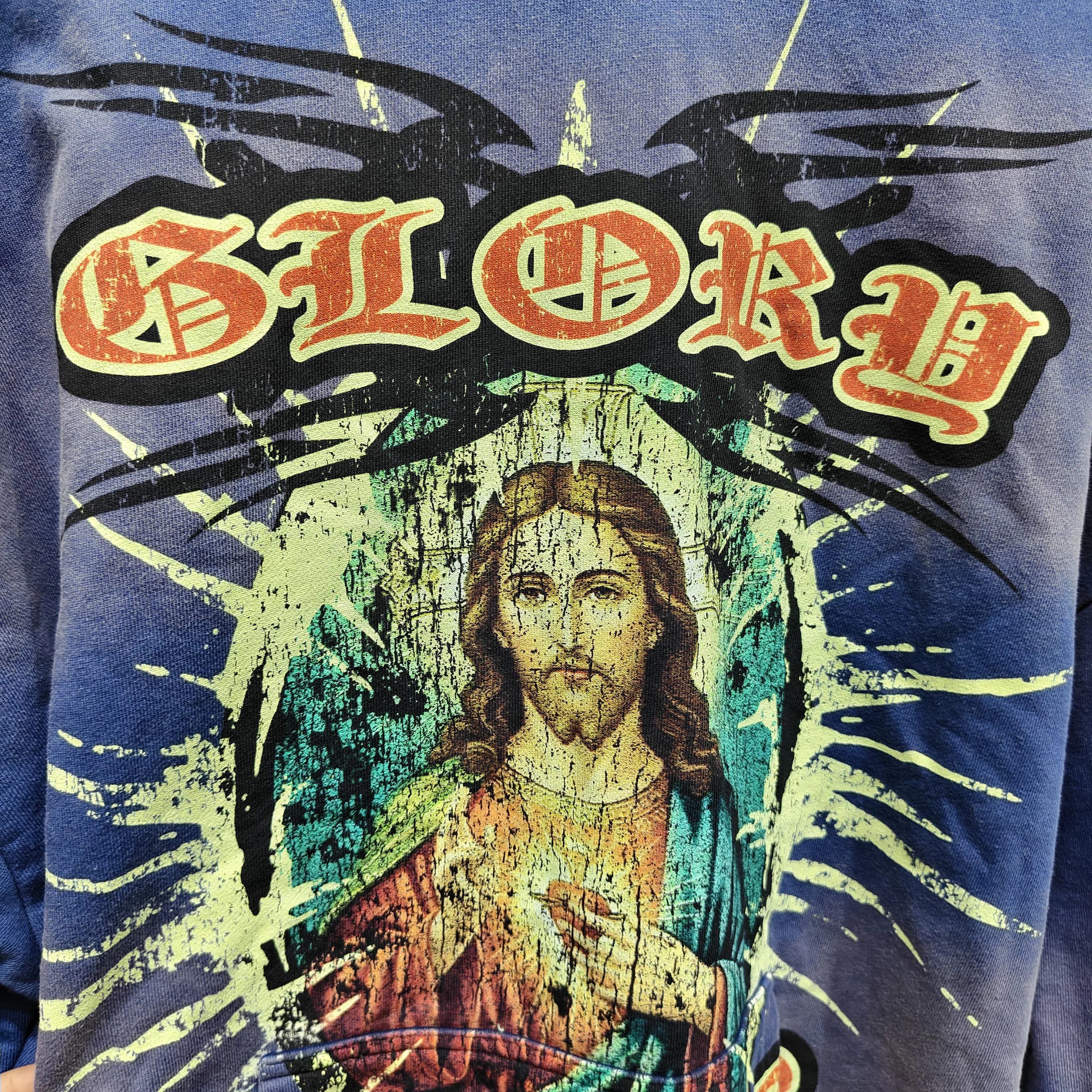 Custom 100% Cotton Oversized Men's Hoodie with Graphic Print and Rhinestones Y2K Streetwear Hoodie gallery 3