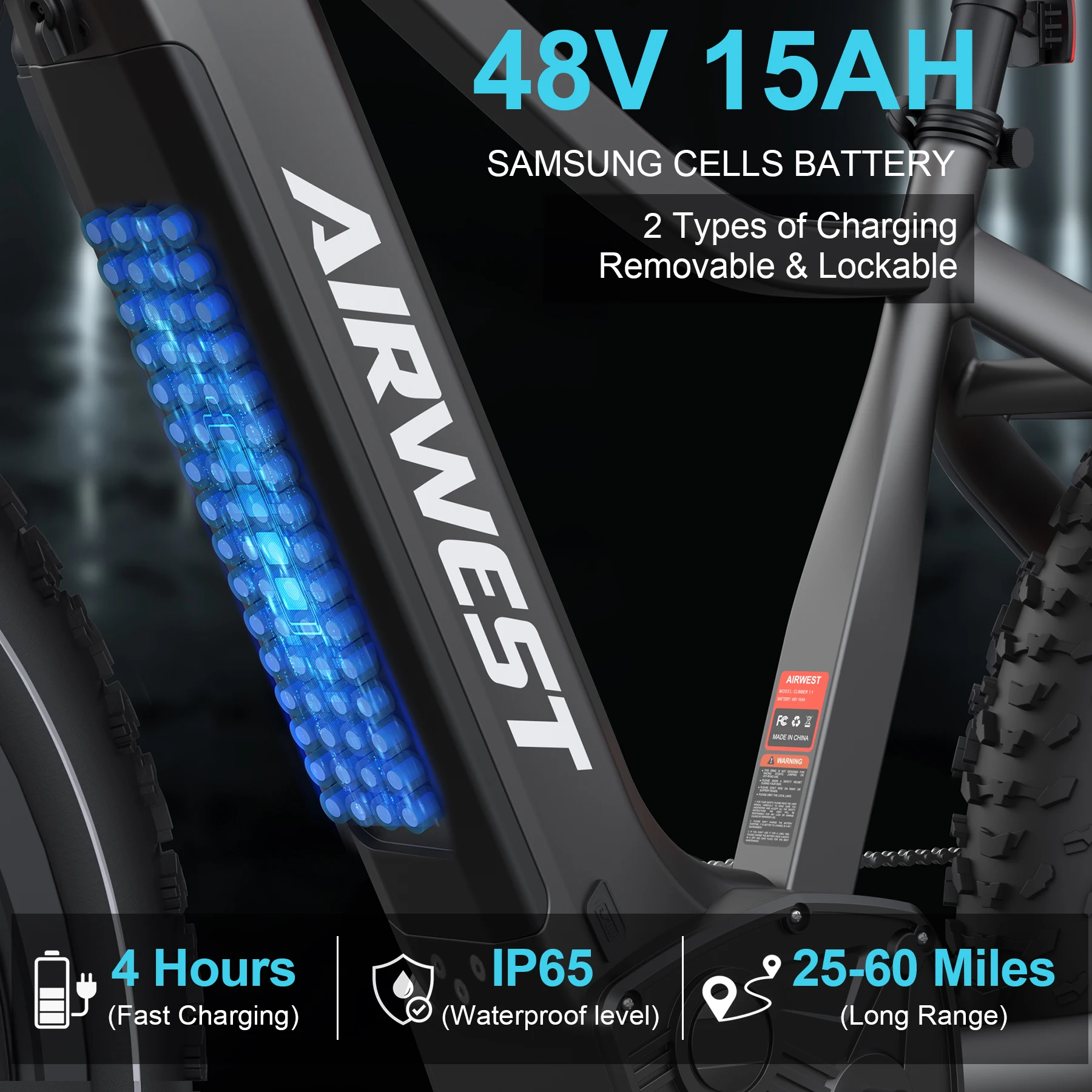 USA Stock 48V 15AH Fat Tire LCD Display Electric Mountain Bike 750W Long Range City Sport Ebike for Adults