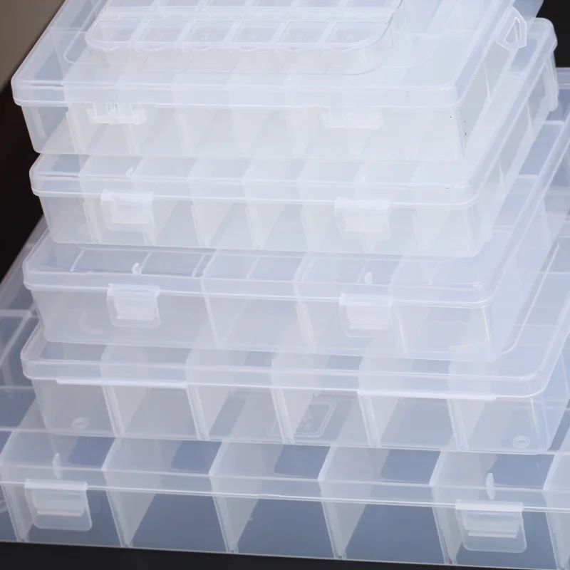 Good Quality Crystal Stone Plastic Jewelry case With 6cm Round Shape Plastic case for Nails