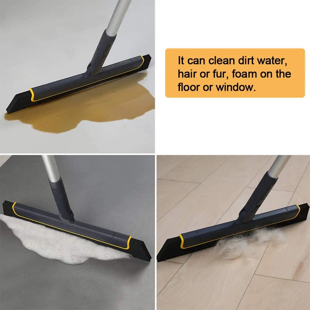 Bathroom Cleaning Water Sweeper Hair Cleaning Magic EVA Extendable Aluminum Broom