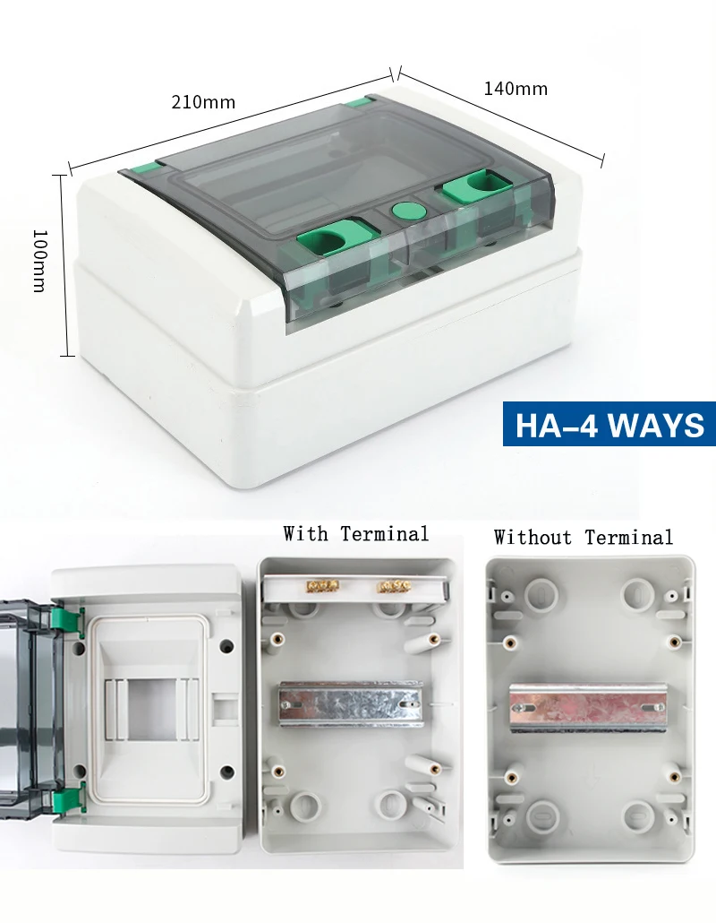 Ip65 Ha 4 Ways Plastic Outdoor Electrical Power Waterproof Distribution