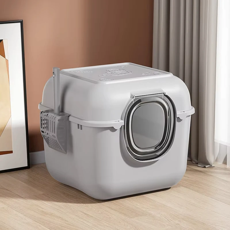 New High Quality Durable Cat Toilet Box With Cover Cat Litter Box Self Cleaning Foldable Cat Litter Box Toilet Pet Supplies manufacture