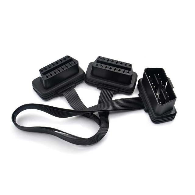 16Pin OBD2 OBDII Splitter Extension Cable Male to Dual Female Y Connector